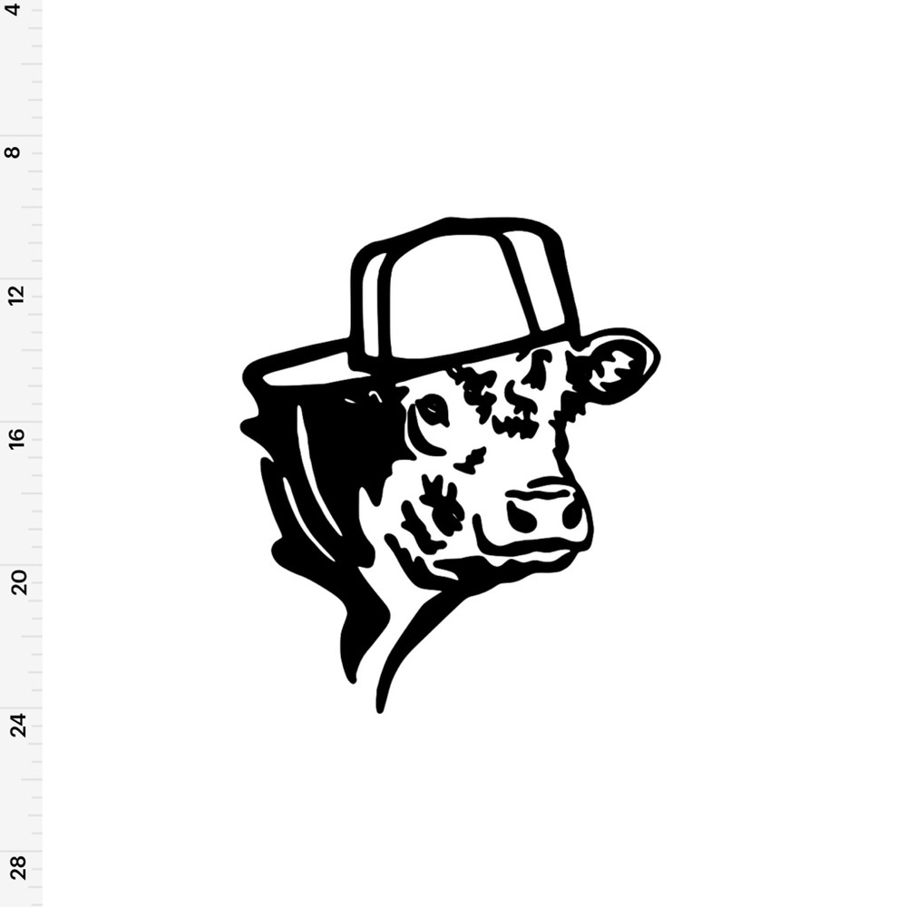 Cow With Backwards Hat Graphic Decal